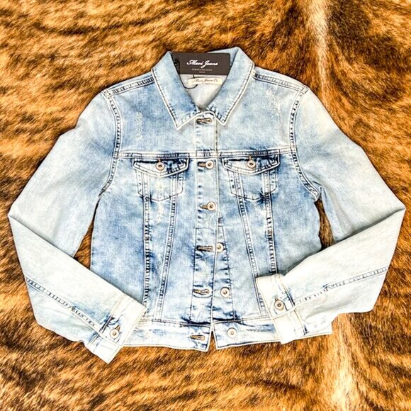 NWT Women's Mavi Samantha Denim Designer Jean Jacket Bleach Vintage - Medium - Picture 2 of 14